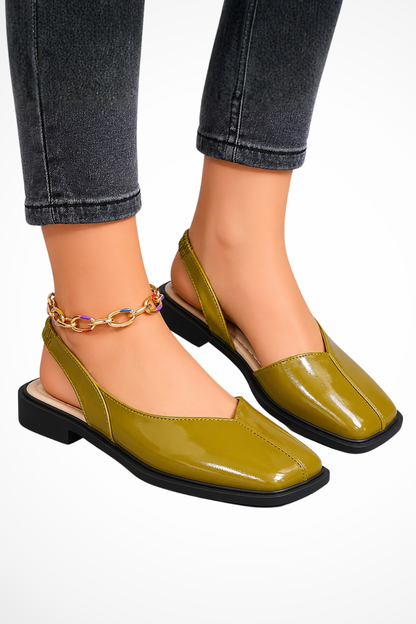 Women's Orthopedic Square Toe Slingback Flats