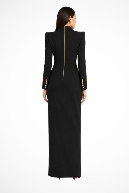 Vivienne | Women Double Breasted Tailored Blazer Maxi Dress