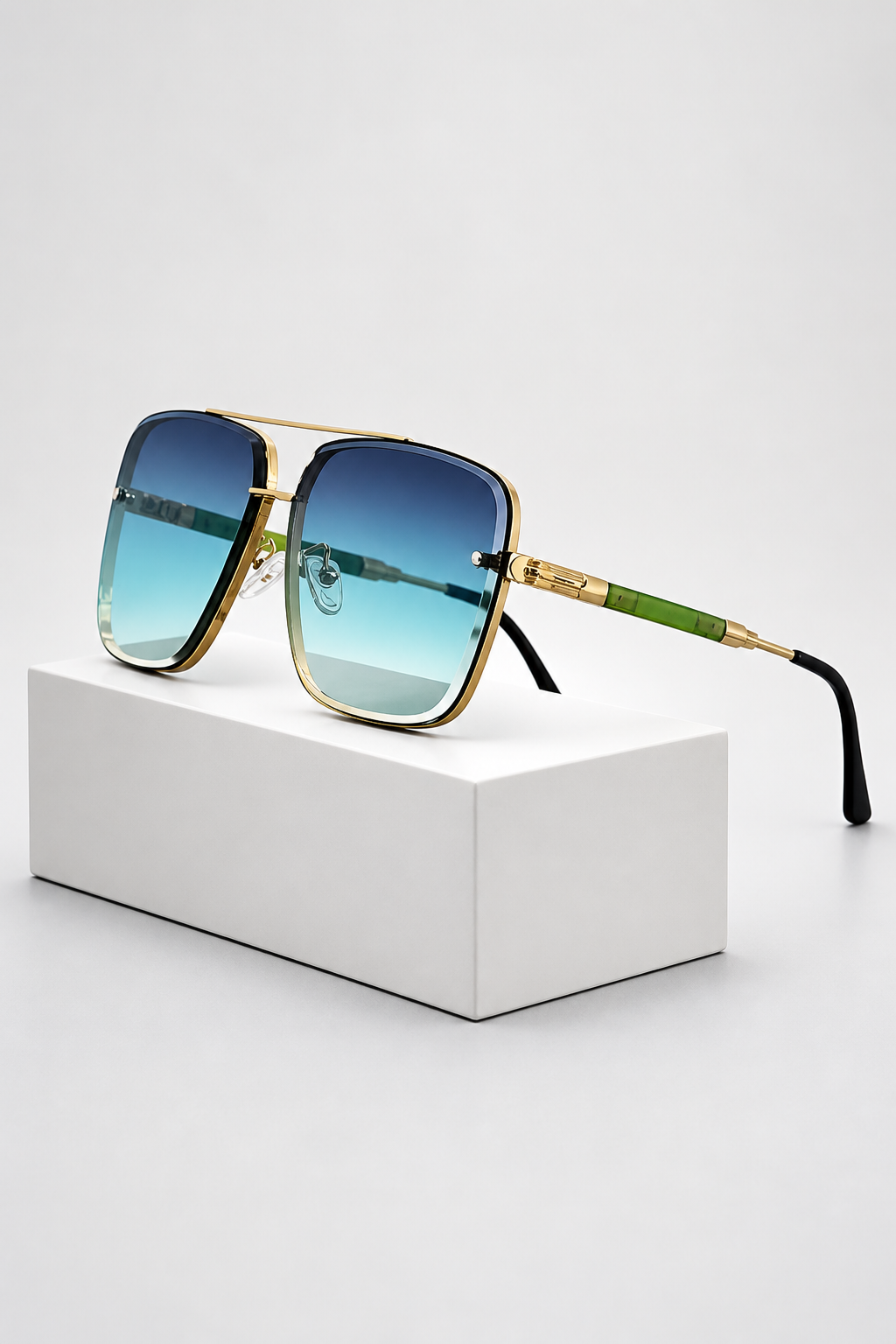 Women’s Sunglasses Square Aviator Gold Wire Frame Eyewear