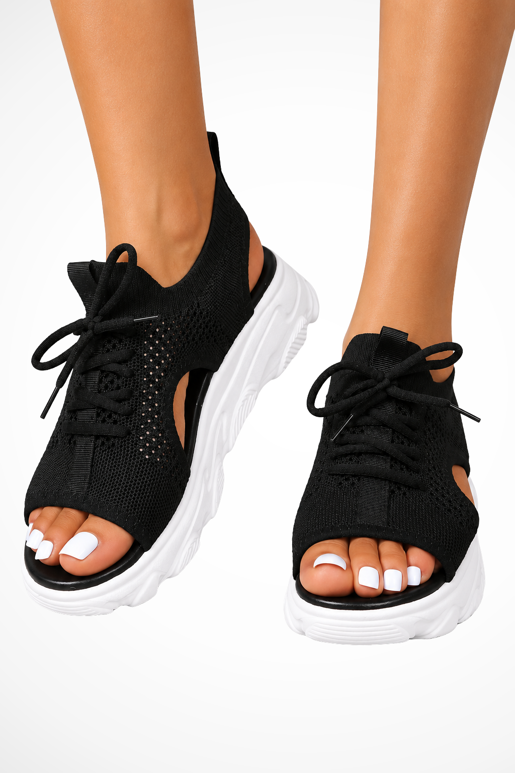 Women's Orthopedic Knit Lace Up Athletic Sandals