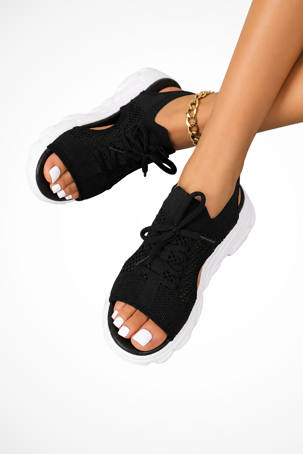 Women's Orthopedic Knit Lace Up Athletic Sandals