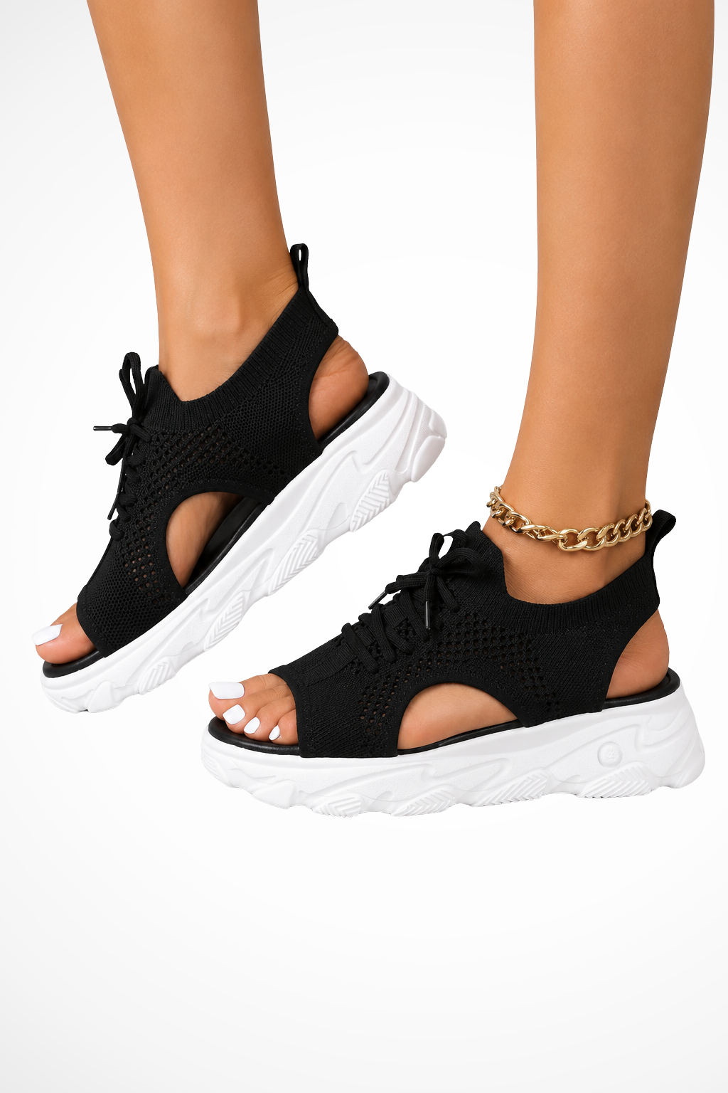Women's Orthopedic Knit Lace Up Athletic Sandals