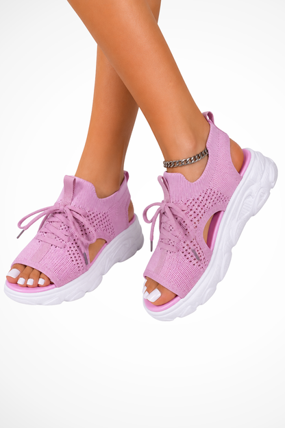 Women's Orthopedic Knit Lace Up Athletic Sandals