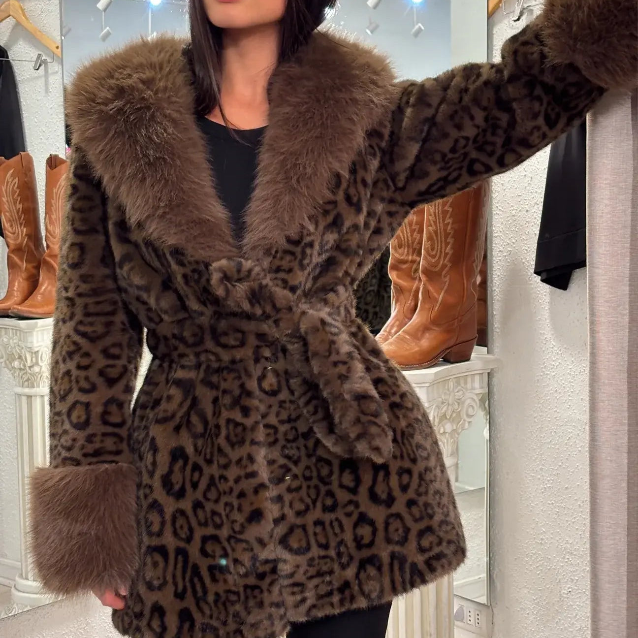 Ceylan® Leopard Fur Coat