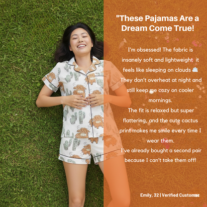Ceylan® Highland Cow Cactus Women's Pajama Set