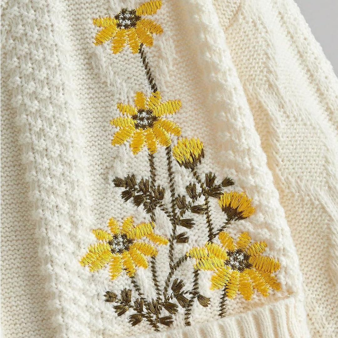 Ceylan® Embroidered Boho Floral Cardigan