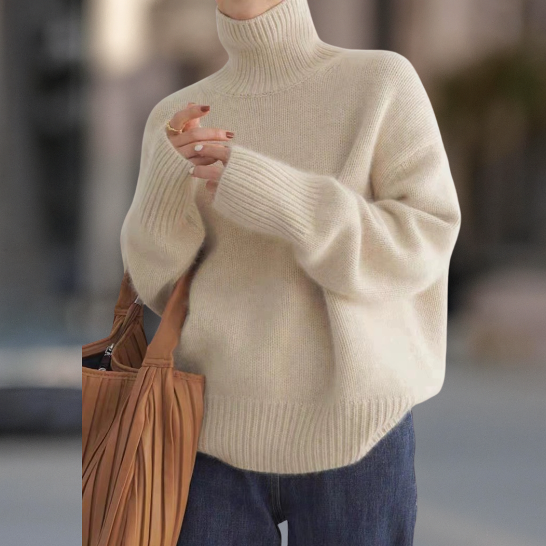 Women¡¯s Turtle Neck Drop Shoulder Casual Winter Sweater