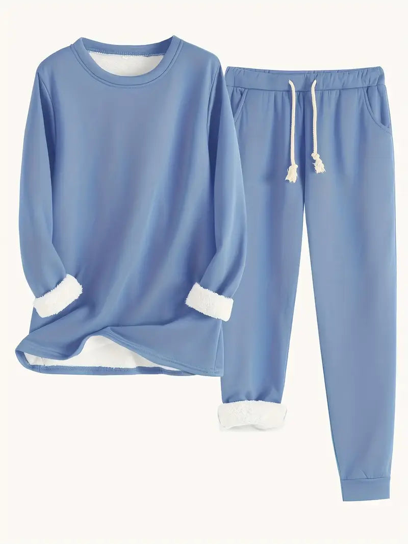 Women's Fleece-Lined Two-Piece Lounge Set