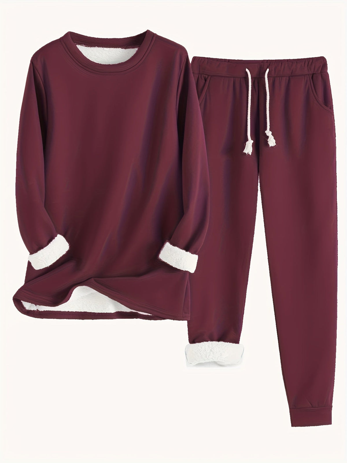 Women's Fleece-Lined Two-Piece Lounge Set