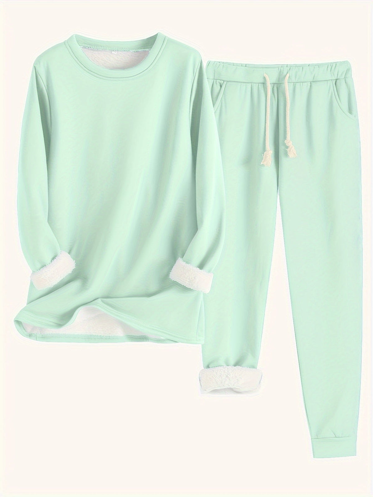 Women's Fleece-Lined Two-Piece Lounge Set