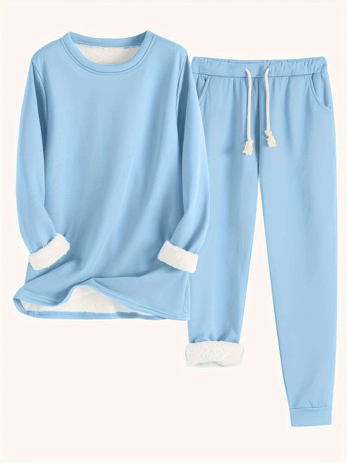 Women's Fleece-Lined Two-Piece Lounge Set