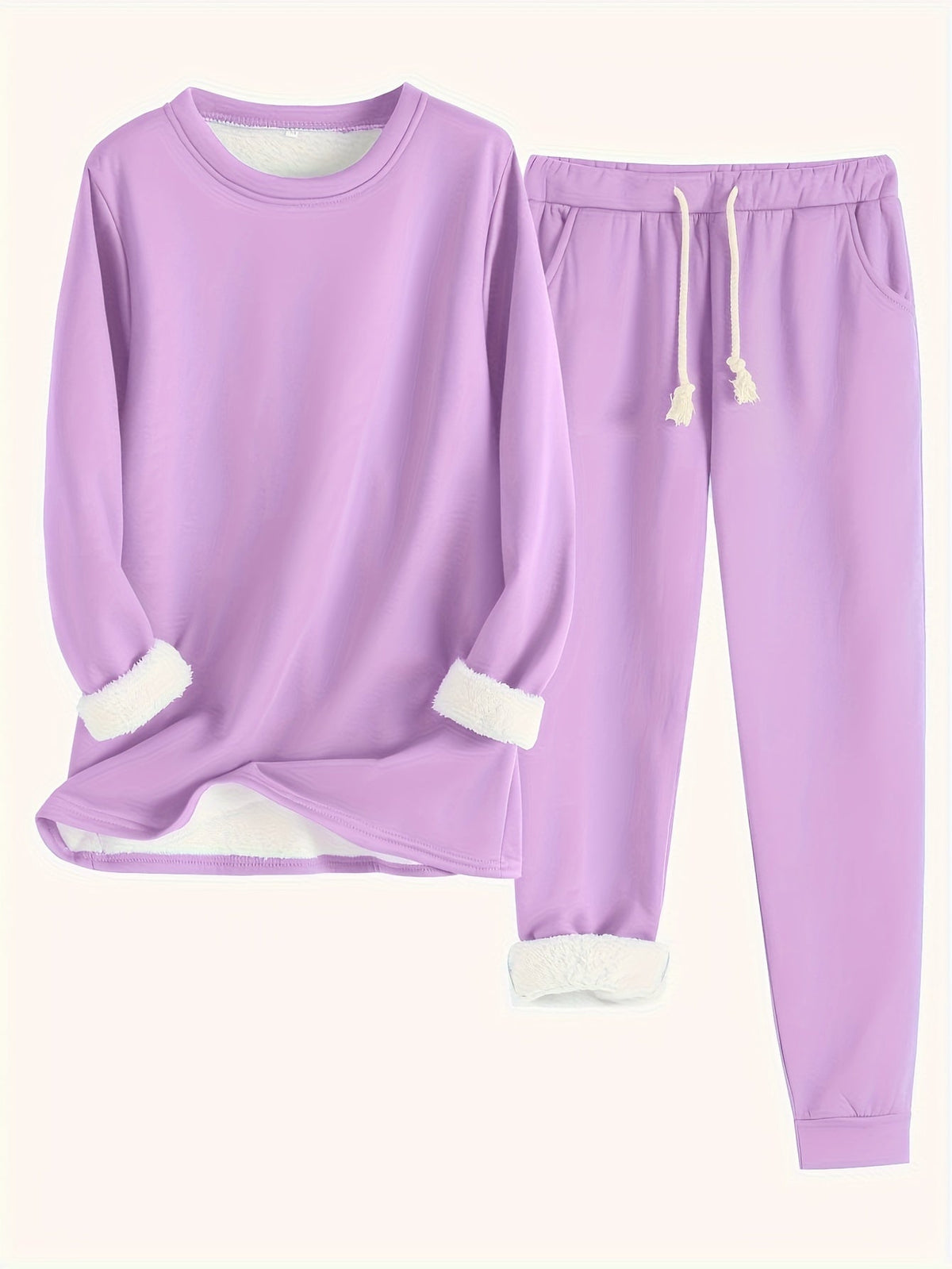 Women's Fleece-Lined Two-Piece Lounge Set