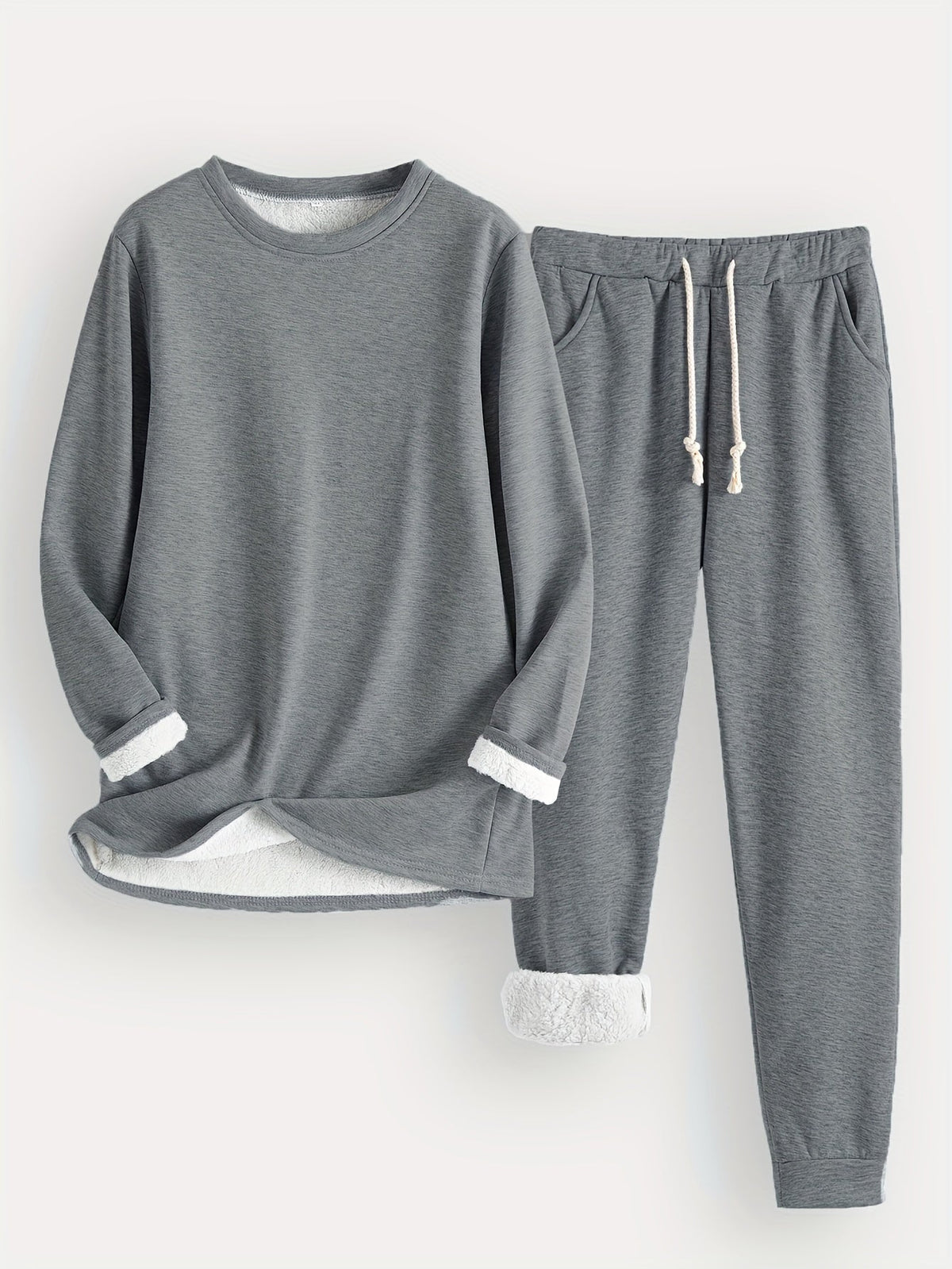 Women's Fleece-Lined Two-Piece Lounge Set