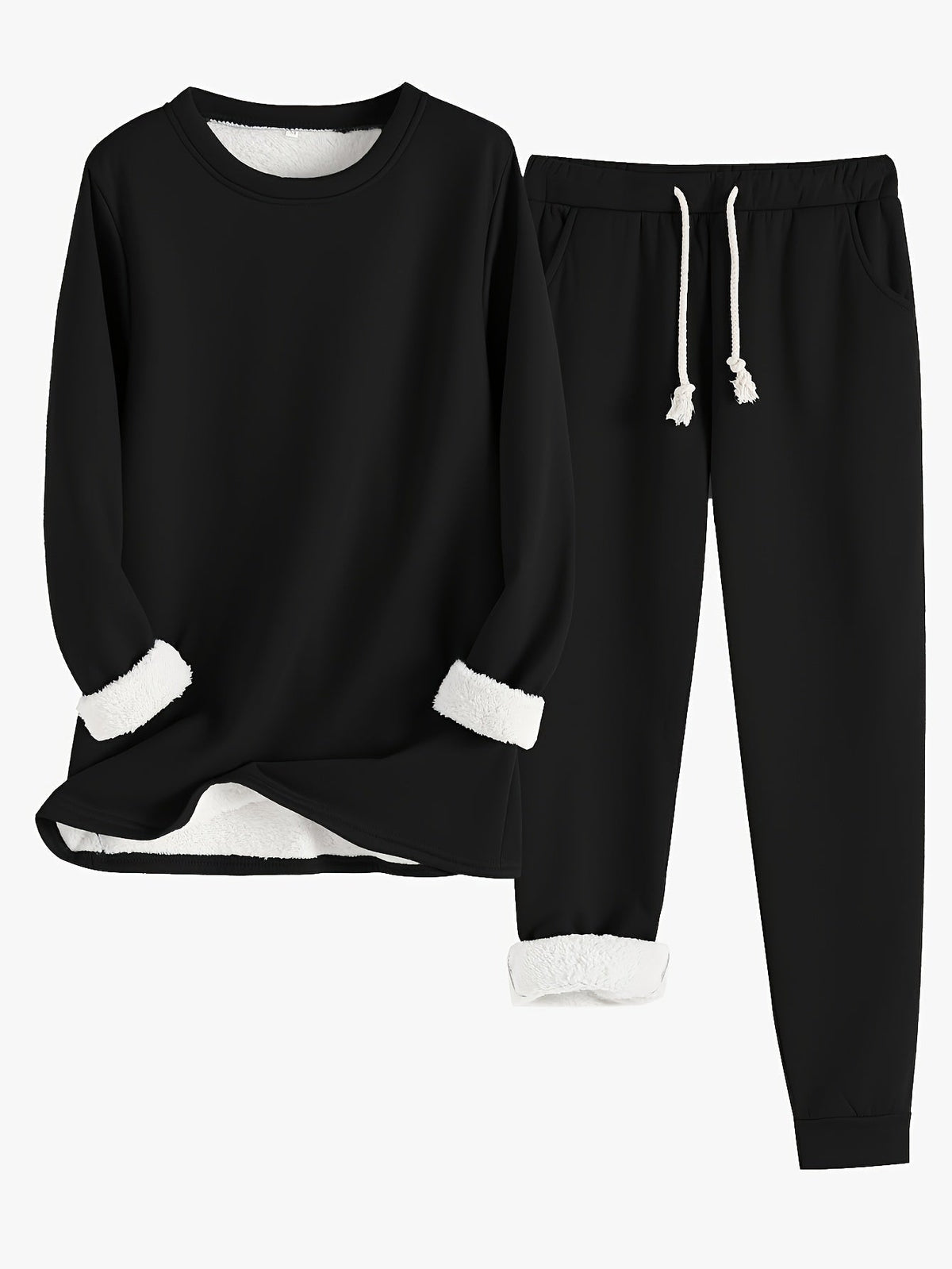 Women's Fleece-Lined Two-Piece Lounge Set