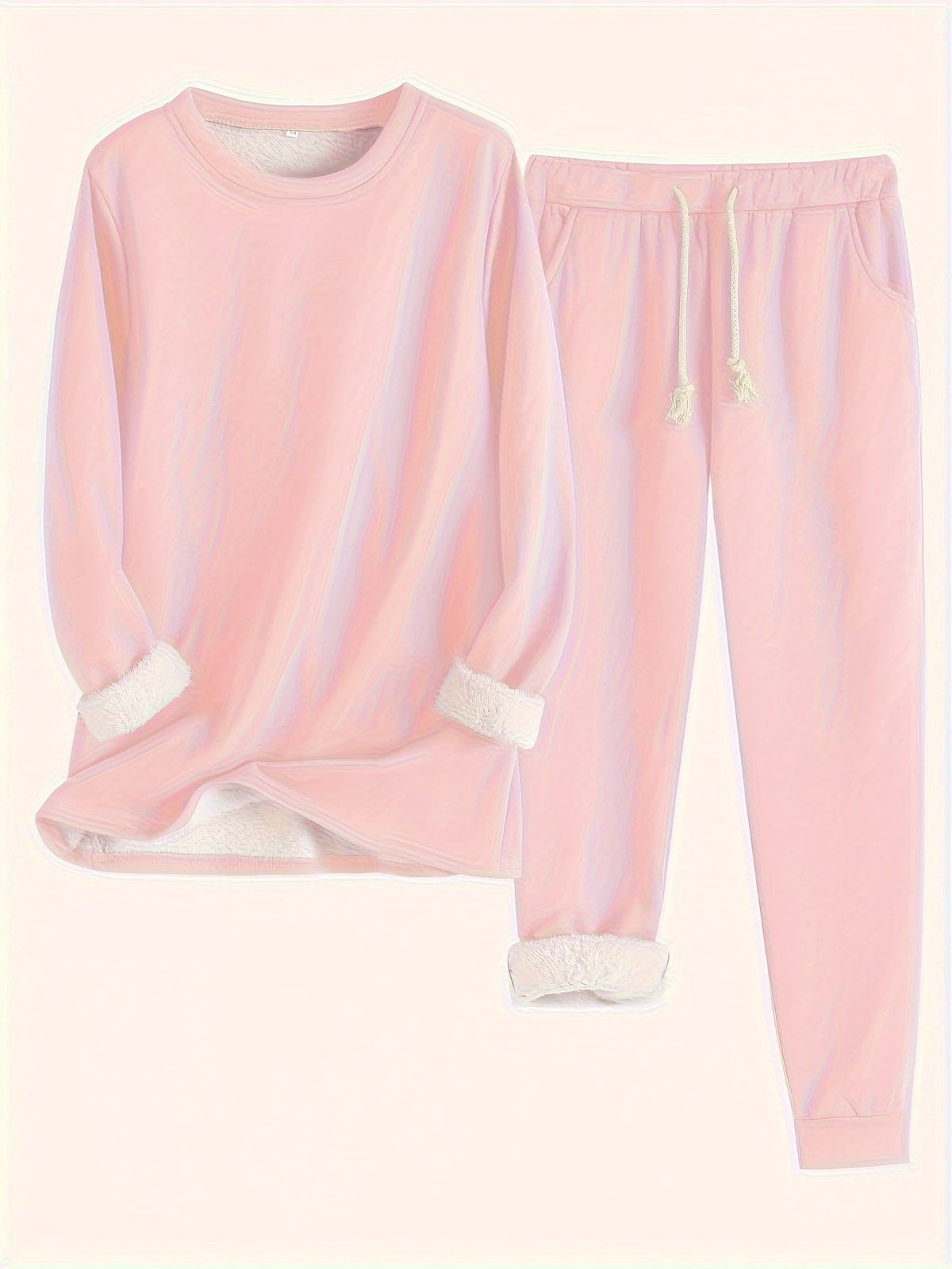 Women's Fleece-Lined Two-Piece Lounge Set
