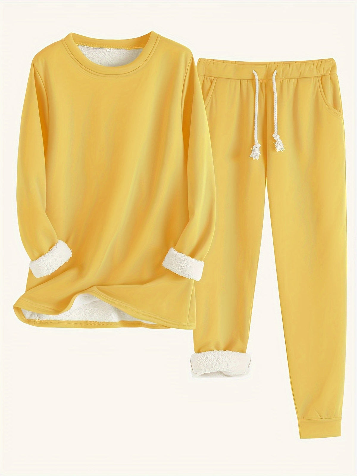 Women's Fleece-Lined Two-Piece Lounge Set