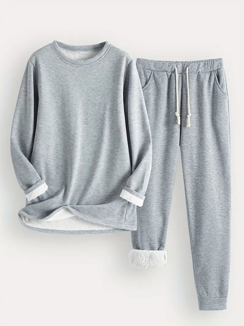 Women's Fleece-Lined Two-Piece Lounge Set