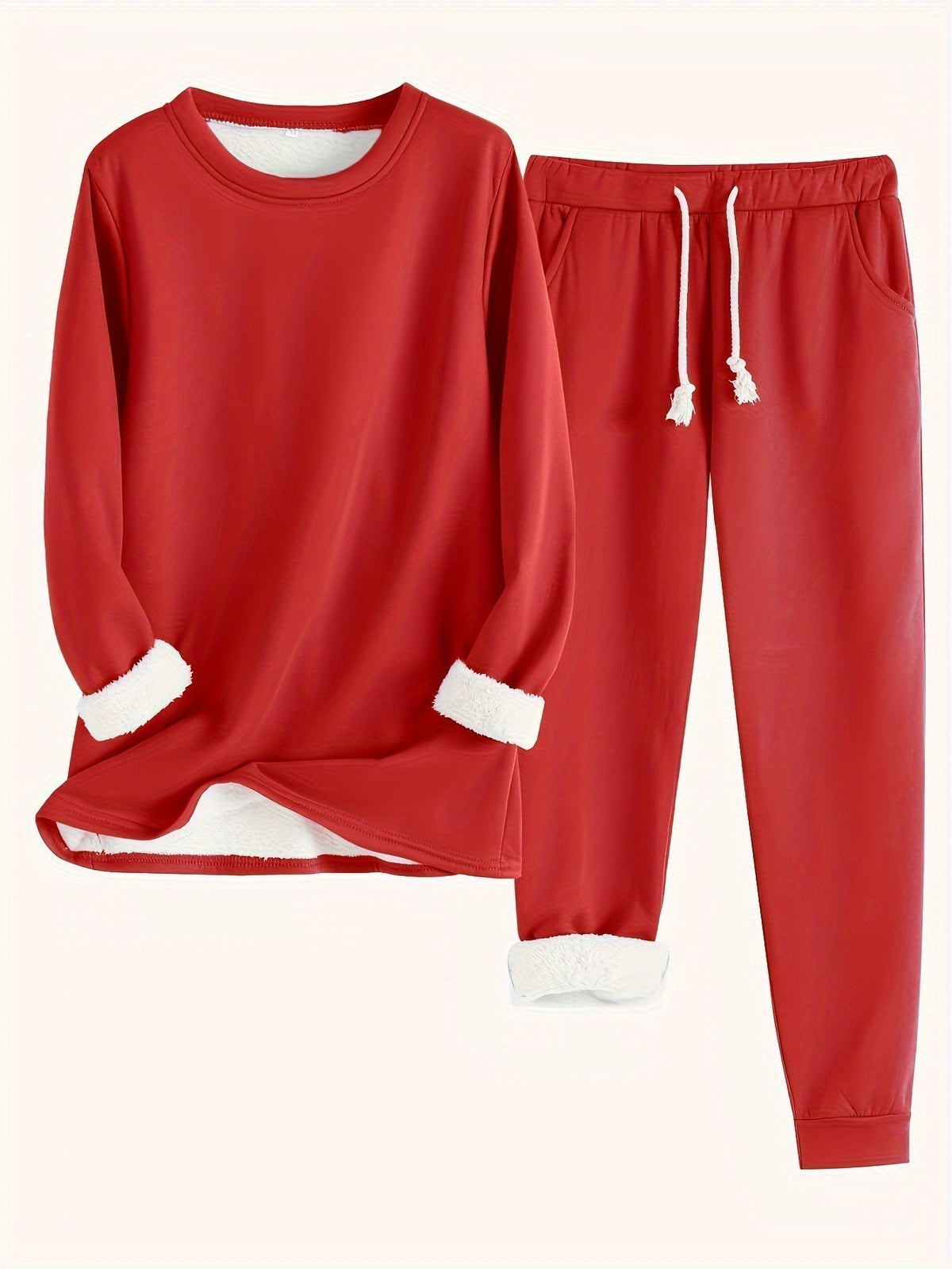 Women's Fleece-Lined Two-Piece Lounge Set