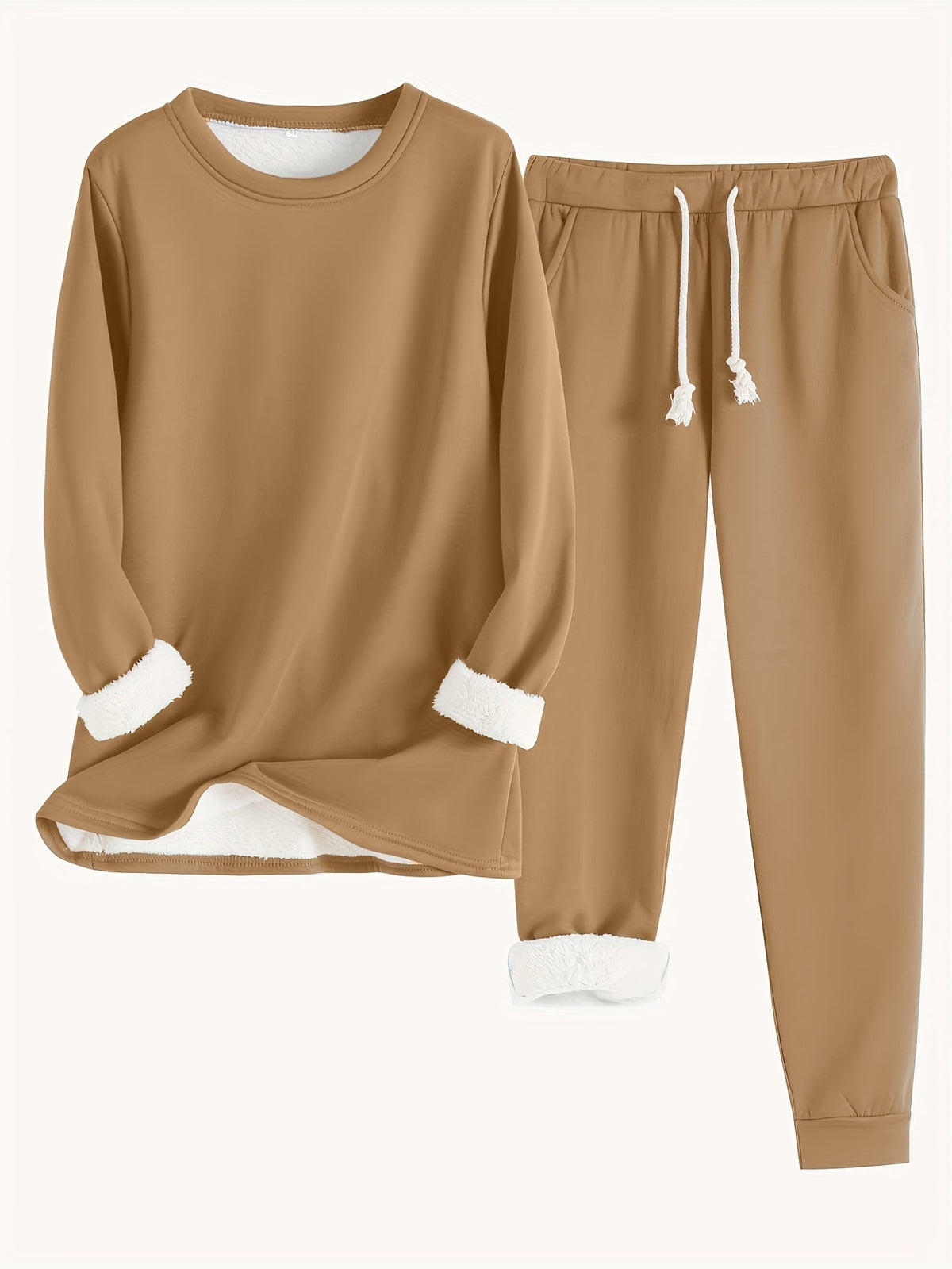 Women's Fleece-Lined Two-Piece Lounge Set