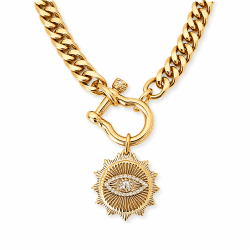 Women's Chain Necklace with Evil Eye Charm