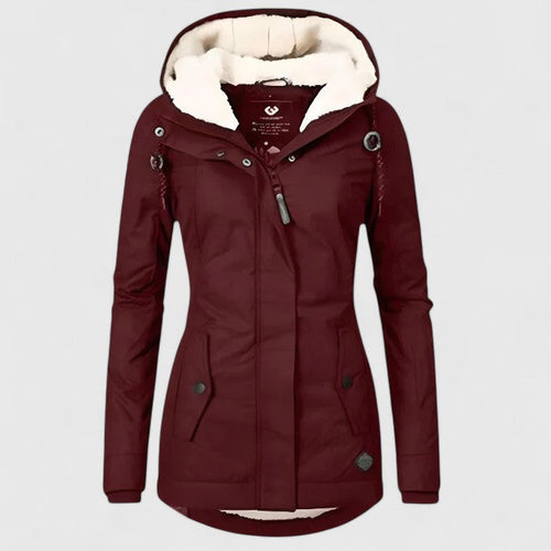 Women's Windproof Fleece-Lined Hooded Winter Jacket