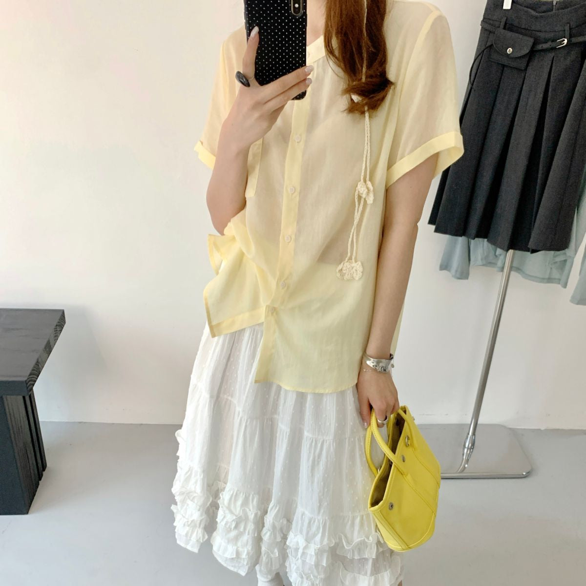 Women’s Tunic Tops with Linen Button-Front and Chest Pocket