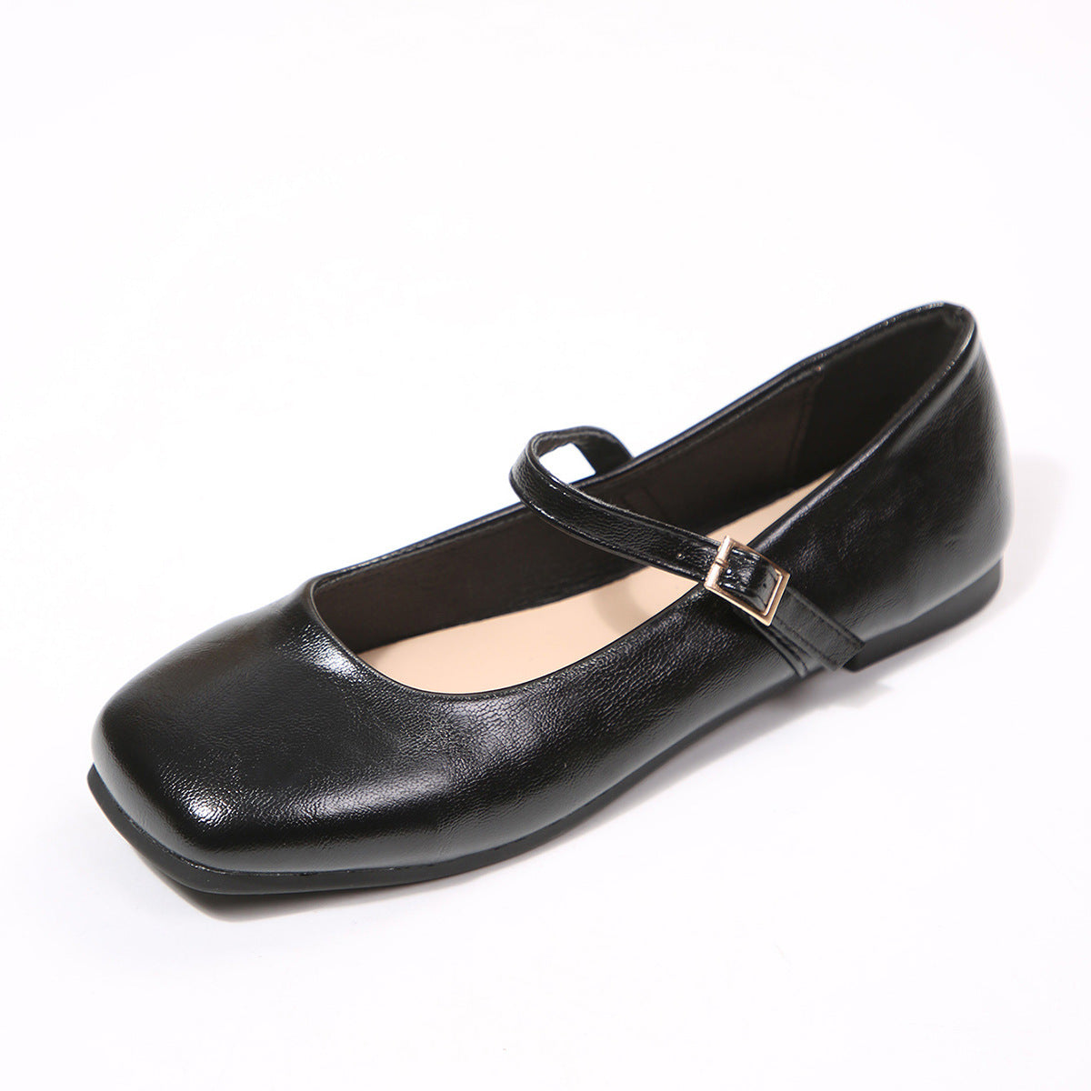 Damen nan elegante Mary-Jane Ballerina mit verstellbarem Riemen und gepolstertem Komfortfußbett Drune