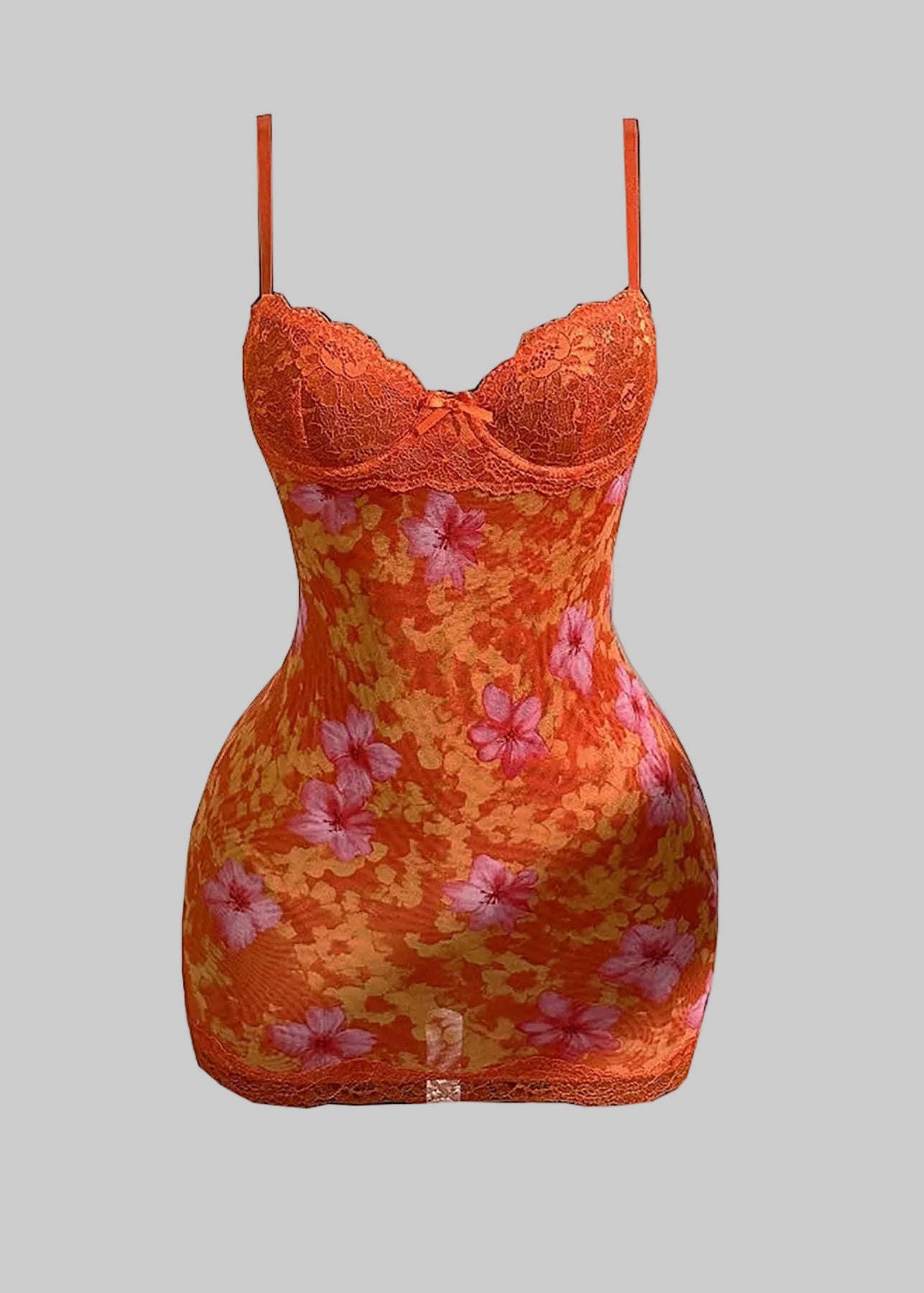 Women’s Bodycon Mini Dress with Lace Underwire Bustier