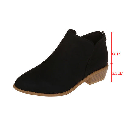 Women's Chelsea Ankle Boots Block Heel Side Zip