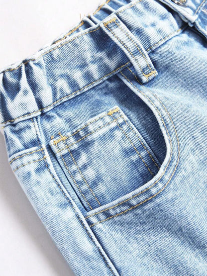 Women's Wide-Leg Denim Trousers with Vintage Korean Design