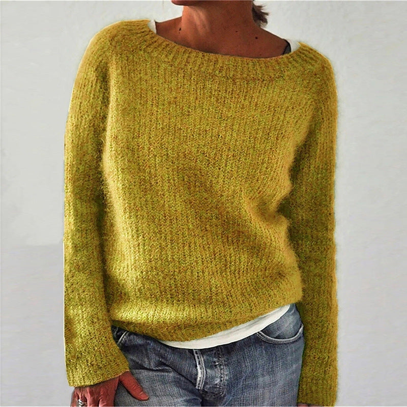 Women's Boat Neck Jumper with Relaxed Fit