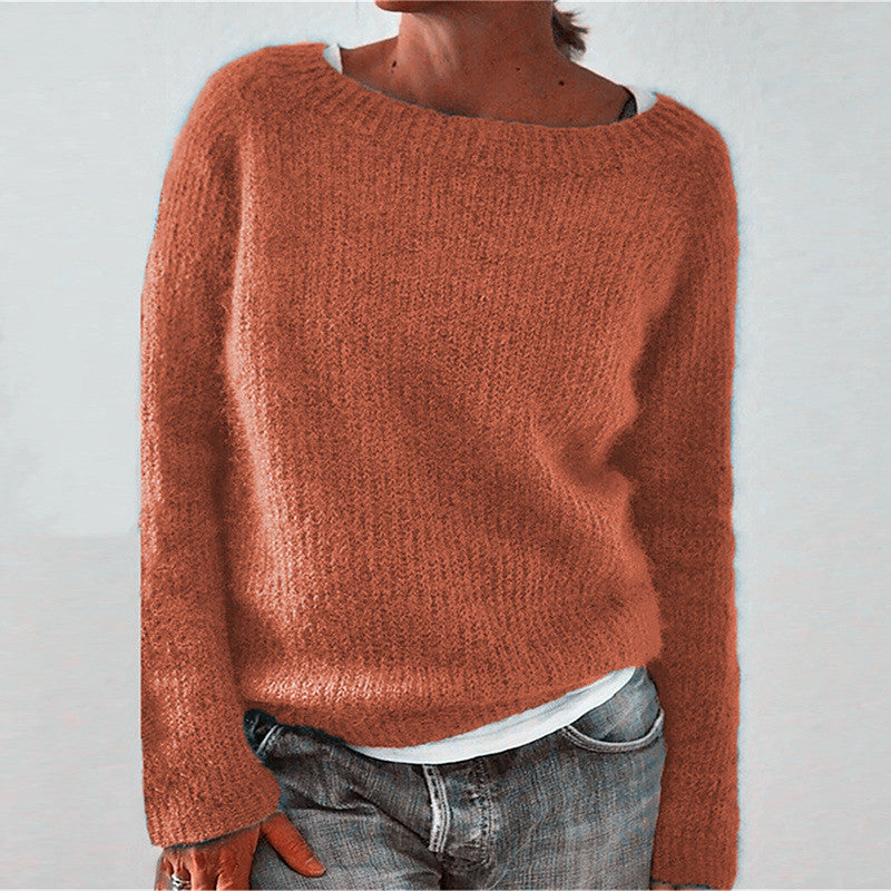 Women's Boat Neck Jumper with Relaxed Fit