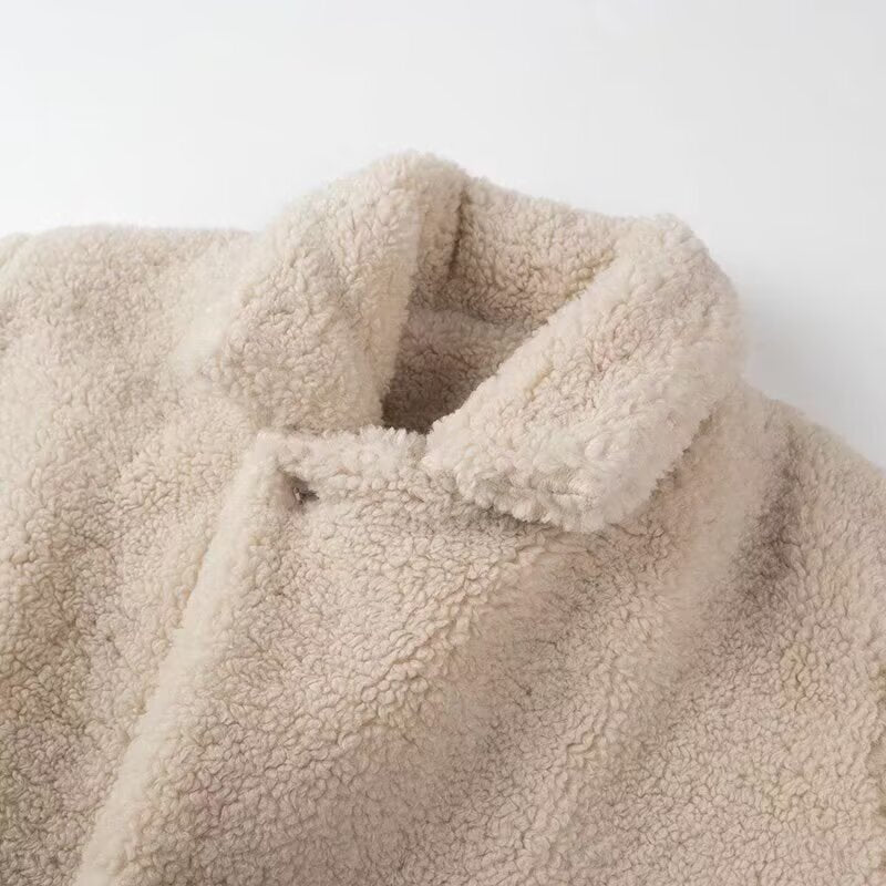 Women's Teddy Jacket Oversized Fit with Shawl Collar