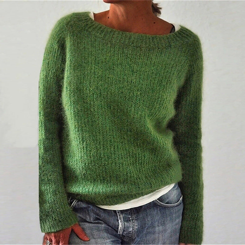 Women's Boat Neck Jumper with Relaxed Fit
