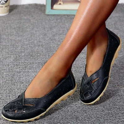 Women¡¯s Orthopedic Loafer Flats with Breathable Laser Cut Leather