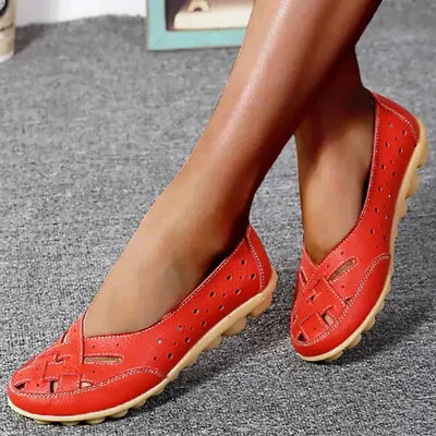Women¡¯s Orthopedic Loafer Flats with Breathable Laser Cut Leather