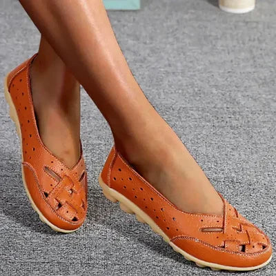 Women¡¯s Orthopedic Loafer Flats with Breathable Laser Cut Leather