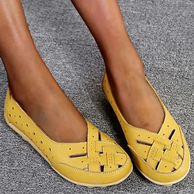 Women¡¯s Orthopedic Loafer Flats with Breathable Laser Cut Leather