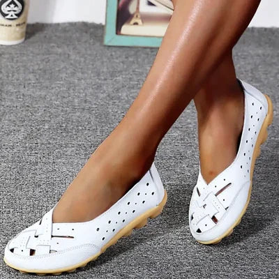 Women¡¯s Orthopedic Loafer Flats with Breathable Laser Cut Leather