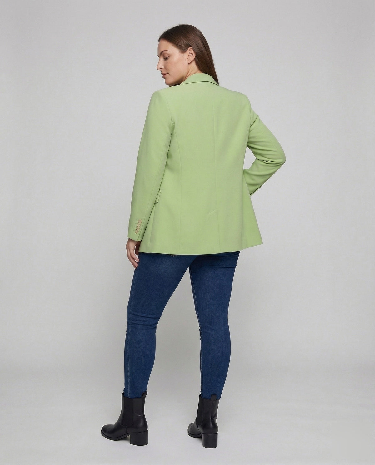 Women's Double-Breasted Blazer with Notch Lapel