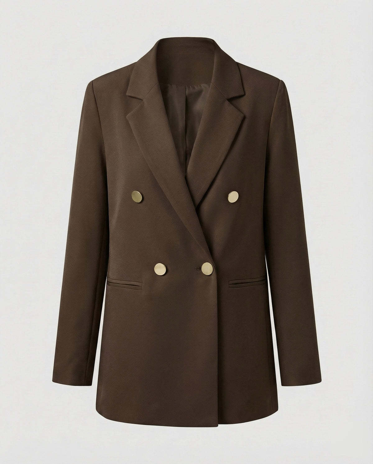 Women's Double-Breasted Blazer with Notch Lapel