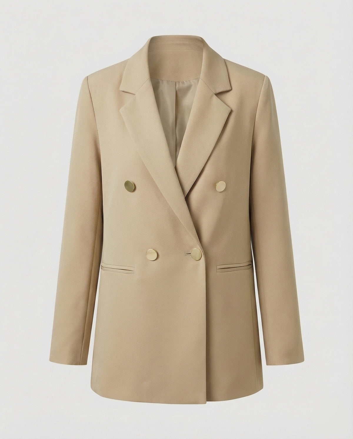 Women's Double-Breasted Blazer with Notch Lapel