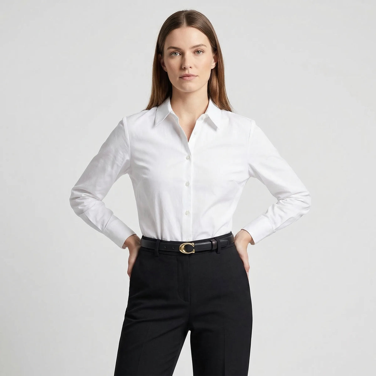 Women's Slim Reversible Belt with C-Buckle