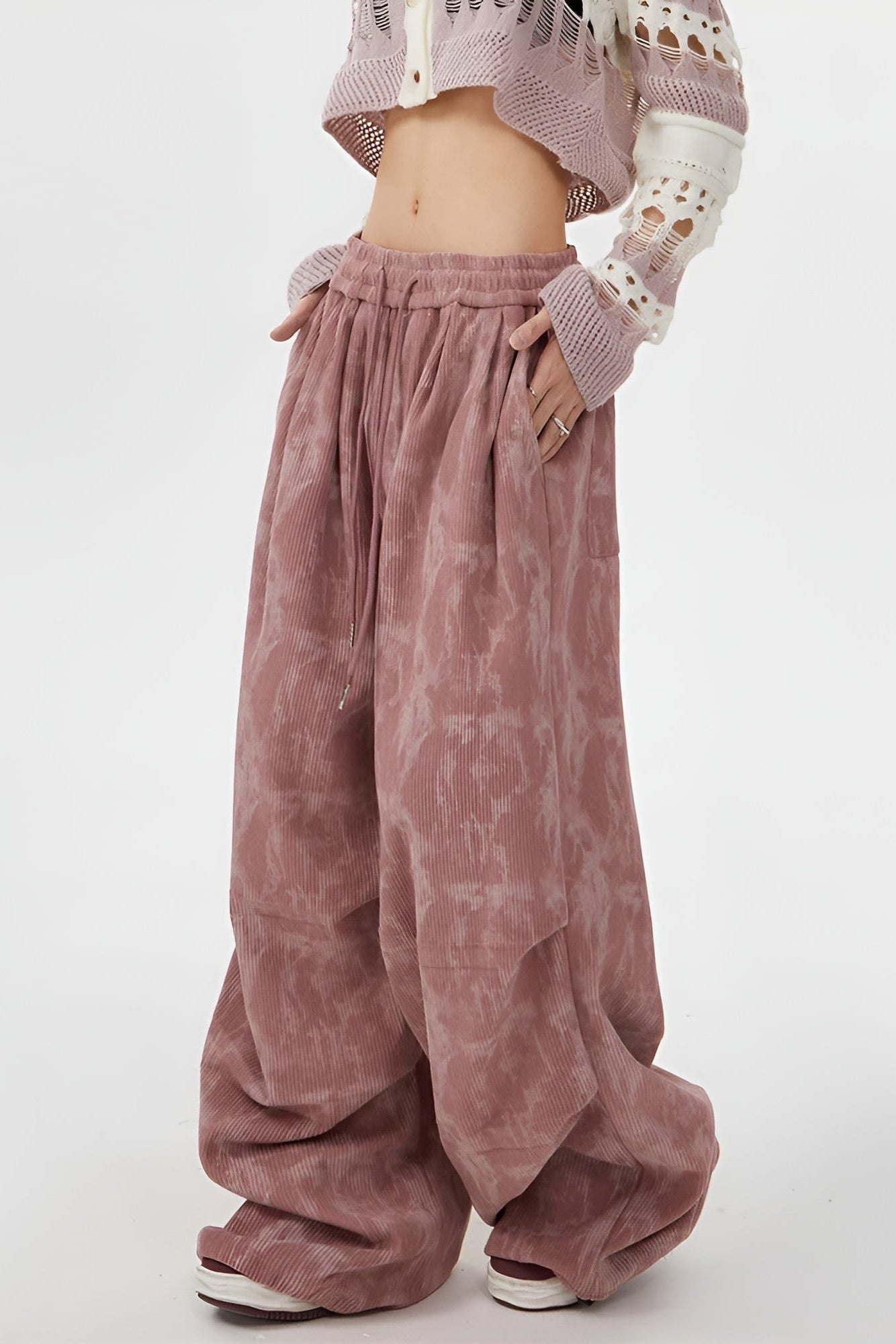 Ceylan Women’s Wide Leg Corduroy Pants Oversized Baggy Fit