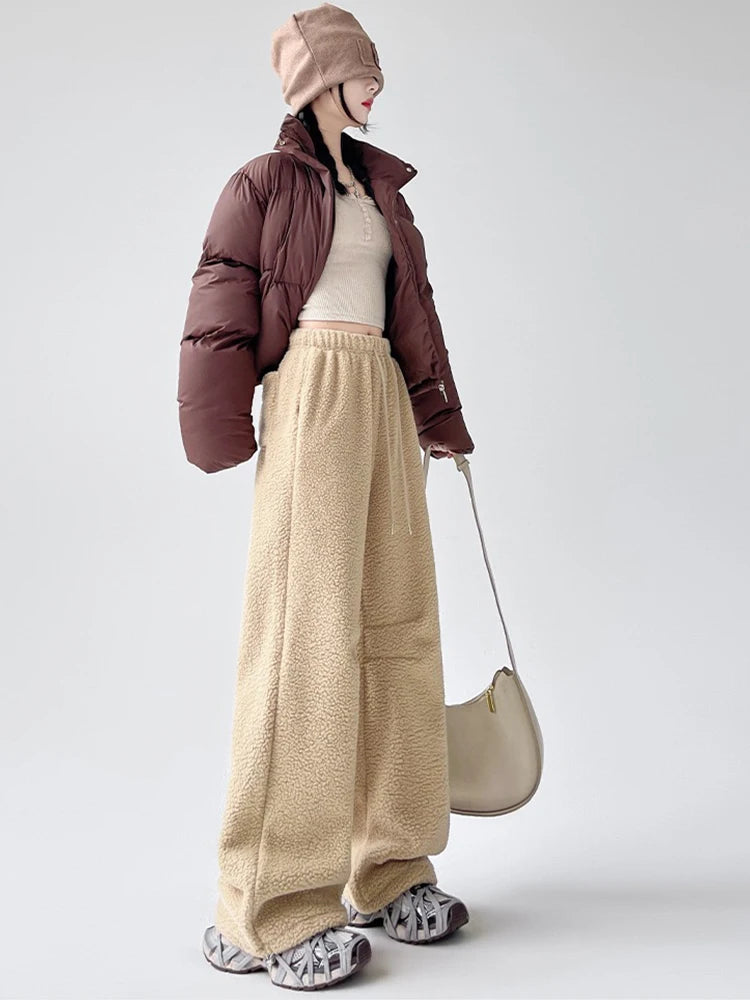 Ceylan Women¡¯s Wide Leg Fleece Blanket Pants Loungewear Trousers