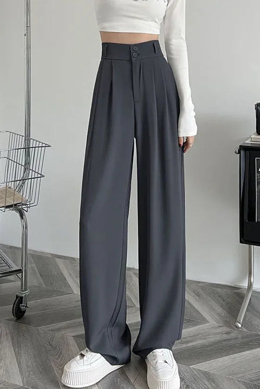 Ceylan Women's High Waist Wide Leg Trousers Pleated Fit