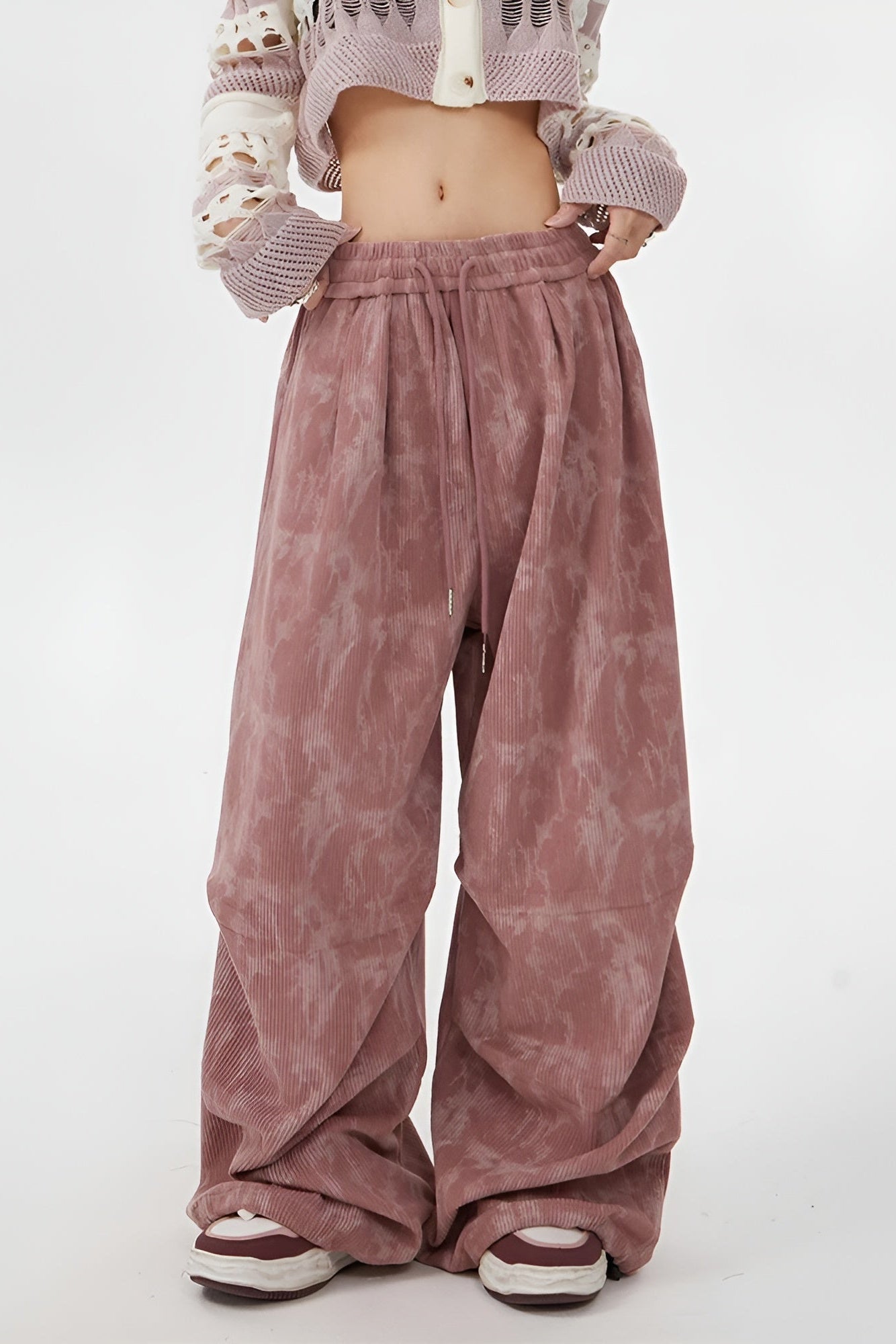 Ceylan Women’s Wide Leg Corduroy Pants Oversized Baggy Fit