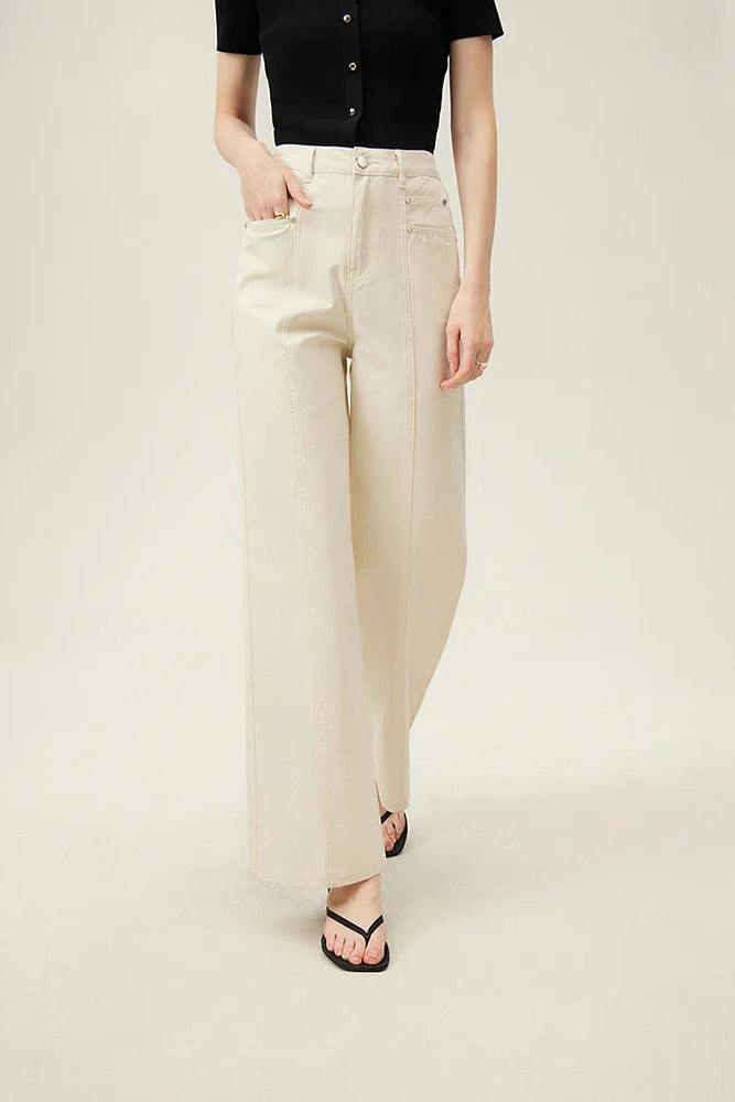 Ceylan Women's Wide Leg Denim Jeans High Waist Relaxed Fit