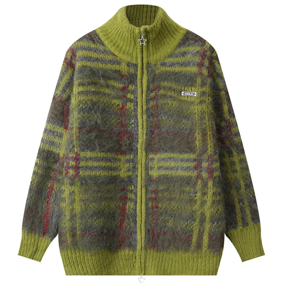 Ceylan Women’s Plaid Fuzzy Fleece Zip Up Winter Jacket
