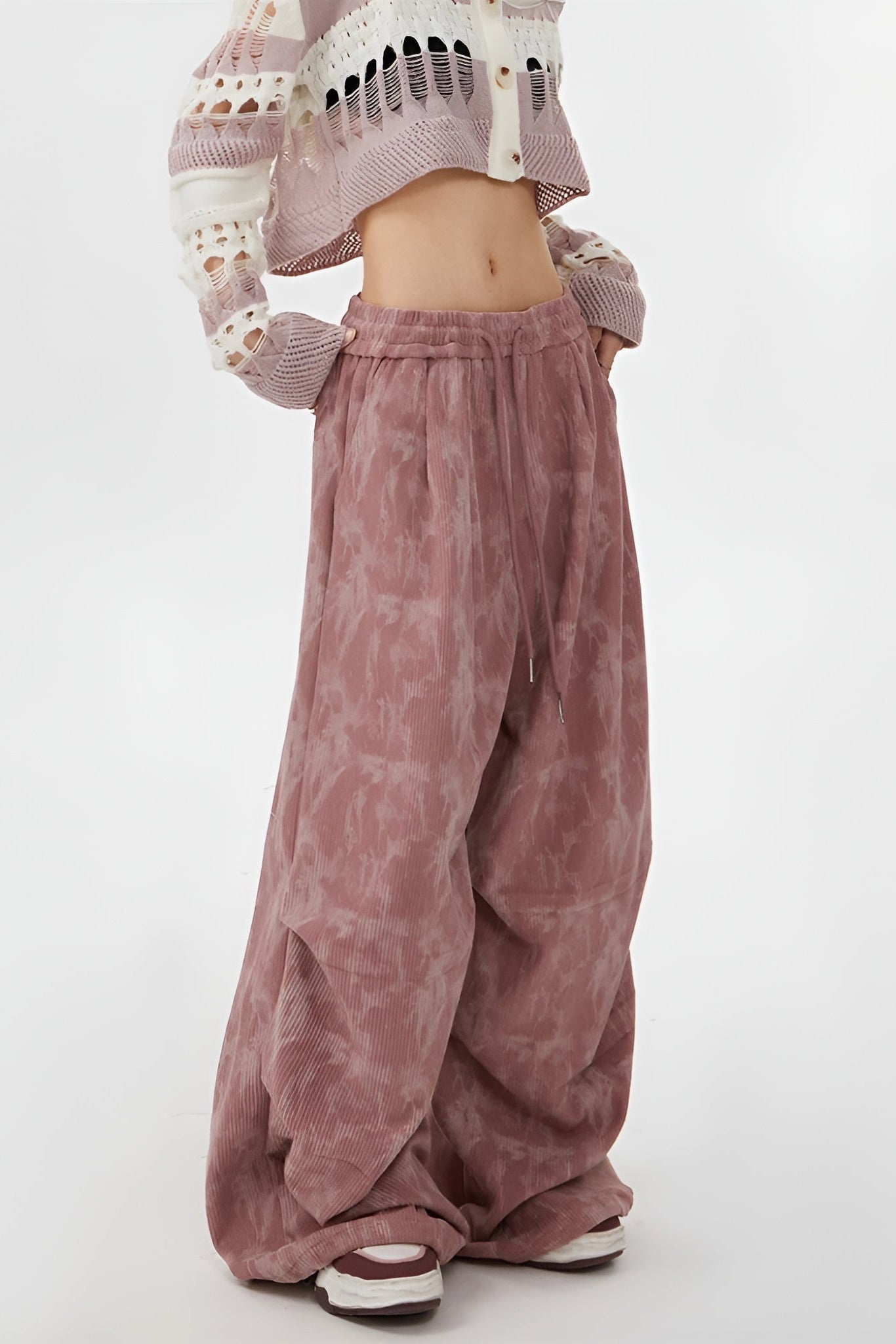 Ceylan Women’s Wide Leg Corduroy Pants Oversized Baggy Fit